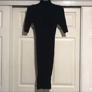 Moda international-Small-Black dress-turtleneck